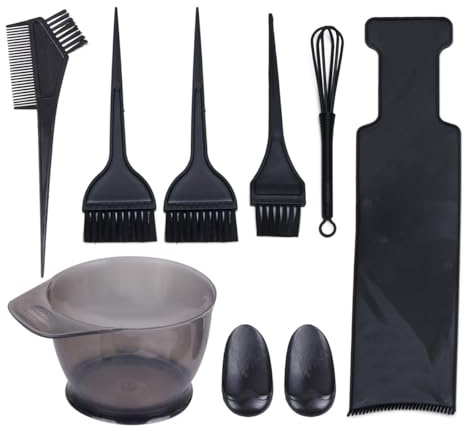 ULTECHNOVO Kit de Coloration Capillaire 8 Pièces Plastique Comprenant Bol à Teinture, Grand Tableau Balayage, Grand Pinceau, Petit Pinceau et Peigne à Teinture, Accessoires Professionnels