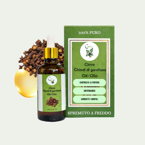 Olio di Chiodi di Garofano 100% Puro e Naturale – Trattamento Purificante per Pelle Impura – Aiuta a Ridurre Imperfezioni e Lucidità – 50 ml