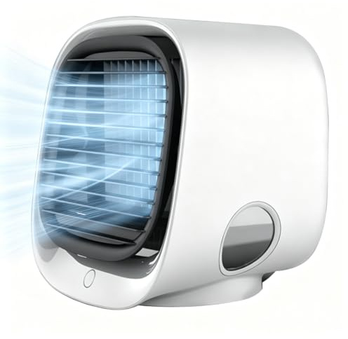 lvifloae Ventilador de escritorio USB portátil, enfriador de aire personal con tanque de agua de 300 ml, ventilador pequeño y silencioso ajustable de 3 velocidades para escritorio en casa,