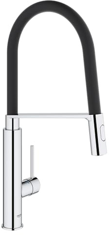 GROHE 31492000 Concetto Semi-Pro Single Handle Kitchen Faucet, Starlight Chrome