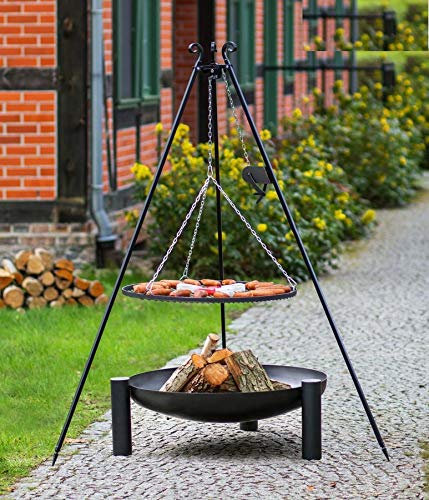 Set - Schwenkgrill 1,80m mit Kurbel incl. Ø50cm Grillrost und Ø60cm Feuerschale 315