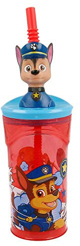 3D Figurine Tumbler Paw Patrol, Red, Childrens Drinking Cup Straw 23 x 7.5 x 7.5