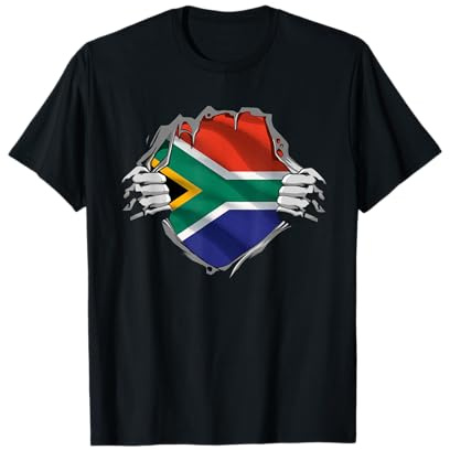 Flagge von Super South African Heritage Proud South Africa Roots T-Shirt