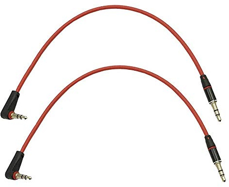 LiKuCo 2Pack Short 8inch Right Angle 3.5mm Male to Male Aux Audio Cable/Aux Cord For Headphone, Car Audio Jack, Stereo Speaker, MusicPlayer with Gold Plated