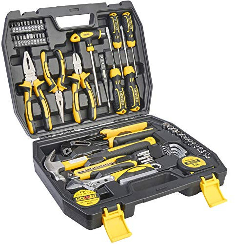 DOWELL Ensemble d'outils de réparation à domicile de 62 pièces, trousse à outils de ménage général avec rangement pour boîte à outils en plastique