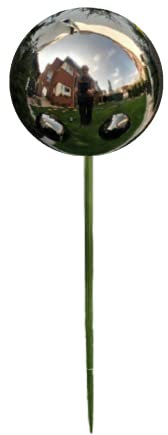 Jürgen Bocker Garten-Ambiente Gartenstecker Rosenkugel 10 cm mit Stab 80 cm aus Edelstahl Schwarz poliert