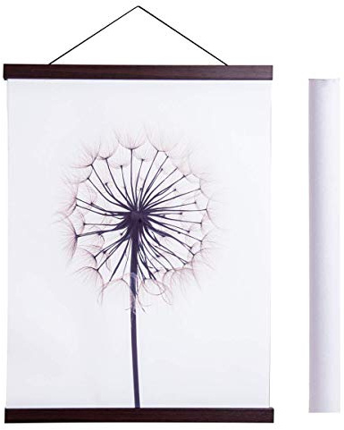 Sanauto A4 magnetisk affischhängare ram, lätt träram hängare för foto picutre canvas konstverk konst stor storlek väggkarta tryck vägghängande (21 cm/8,3 tum, valnöt)