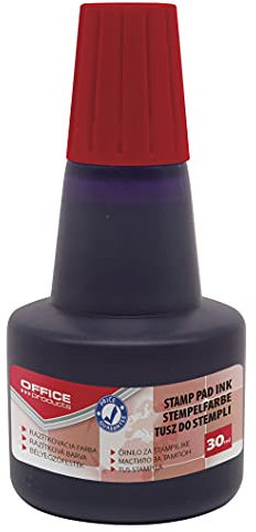 OFFICE PRODUCTS Stempelfarbe zum Nachfüllen für Stempelkissen/ 30 ml/Farbe: Rot/Universale Stempeltinte/ 1 Stück