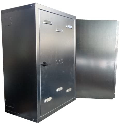 PUGLIELLI SRL Cassetta contatore gas zincato 6/10 (con schienale) profonda 30cm e fornita in kit di montaggio (55x45x30+schienale)