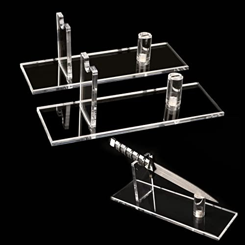WANLIAN Acryl-Tischständer für Messer - Messerhalter-Vitrine für Übungsmesser (Transparent, 2er-Pack)