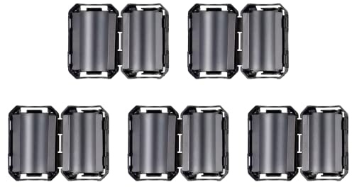 HUAREW 13mm Ferritkerne,Ferrit-Ringkern,Ferritfilter,Ferrit Entstörfilter,Ferrit Ringkern Cable-Clip,Klappferrit Aufsteckbarer für Kabel RFI,EMI, Ferritring Ferritkerne,Schwarz(5 Stück)