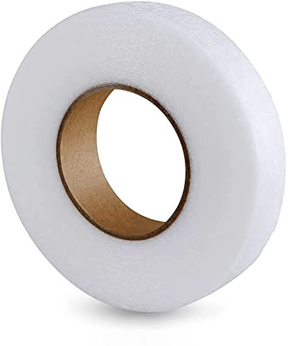 AONAT Saumband 64m Länge und 20mm Breite,Saumband zum aufbügeln I Extra Stark I– Bügelband zum Aufbügeln auf Textilien wie Hosen Gardinen Vorhänge – Hochwertiges Saumfließ (20mm, 64m,Weiß)