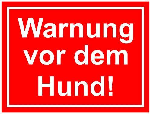 Daged Warnung Vor Dem Hund Aufkleber 19x14 cm Hinweisaufkleber Gartentor Haustür Türschild Wetterfest Abschreckung HU-01