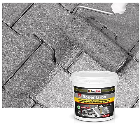 Isolbau Peinture sol - 4 kg - Revêtement de sol imperméable pour cave, garage, atelier - Gris béton (RAL)