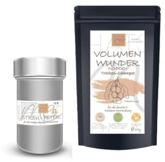 Thats me Organic SPAR-SET BIO Volumen-Wunder: No Poo Trockenshampoo + Streu-Peter 2 in 1 90g – Natürliches Styling Powder sorgt für Volumen und Pflege ohne Chemie – für trockene Kopfhaut