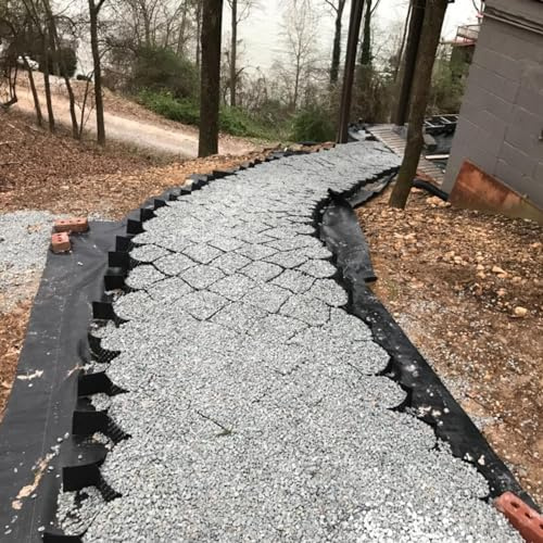 Stabilizzatore Ghiaia Griglia Geocell Carrabile Pendenza 5 Cm/ 2 Pollici di Altezza, Geogriglia a Terra Antiscivolo Scalabile ad Alta Resistenza, Portante 816 Kg/ 1800 Libbre per Mq ( Size : 3m x 4m (