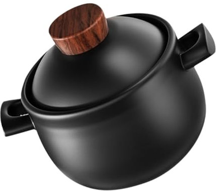 Ciieeo Cazuela Para Estufa De Gas Olla Doméstica Resistente Altas Temperaturas Capacidad Para Guisos Sopas y Arroz Cocido Diseño Ergonómico Con Doble Asa Para Fácil Manejo