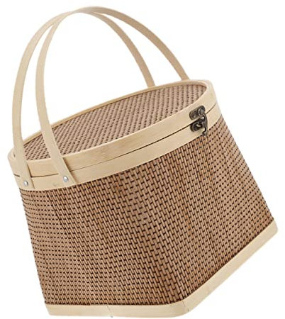 Cabilock Cestino Per Uova In Bambù Cestino In Vimini Cestini Intrecciati A Mano Piccolo In Rattan Intrecciato Portatile Per Uova In Stile Pastorale Cesto