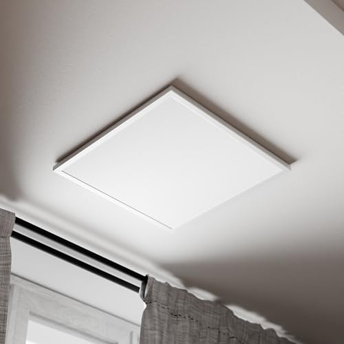 Far Infrared Electric Panel Heater | Low Energy Ceiling Mounted, Without Wifi/Remote/Thermostat, (595x595x12) 400W (220-240V/50Hz), UK-Brand