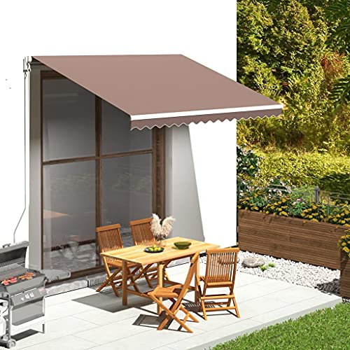 AJJHUUKI Haus & Garten, Rasen & Garten, Outdoor Living, Fenster & Tür Markisen, Heim Ersatzstoff für Markise, Braun, 3,5 x 2,5 m