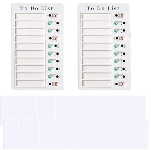 2 Pcs Chore Chart Memo Boards with 10 Detachable Cardstock– Portable to-Do List for Kids & Adults, Magnetic Whiteboard for Home, Office & School