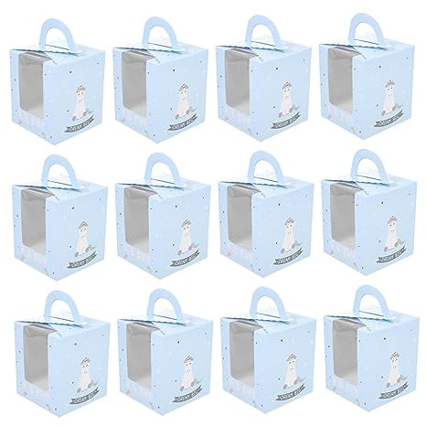 50 scatole piccole per torte, contenitori trasparenti per biscotti, muffin, mini torte, feste, panetteria, da asporto, colore blu, confezione da 50