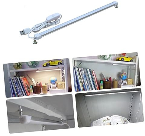 Veemoon Tubo de Luz LED de Protección Función Multiusos Luz de Emergencia y Lámpara de Lectura USB Dc para Dormitorio y Armarios Blanco Carcasa Blanca