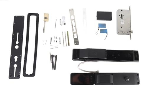 WAFU Fingerabdruck-Türschloss mit Kamera, elektronisches intelligentes Türschloss, APP-Entriegelung, Fernentriegelung für Häuser und Wohnungen, Aluminiumlegierung, Grau, 410 mm (Gesichtsversion)