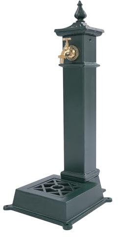 KANBCNG Retro Wasserzapfstelle Parks Standbrunnen Herausnehmbare Gitter Outdoor-Wassersäule mit Wasserhahn Bauernhöfe Freistehender Bodenmontierter Wasserhahn 30,5x33x73cm