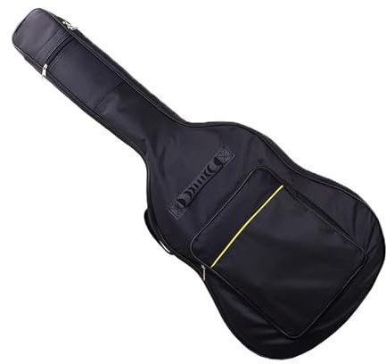 GSXLZ Gitarrentasche 41-Zoll-Gitarrentasche, Rucksack, wasserdichte Taschen, Ripstop-Oxford-Nylon, doppelter Riemen, gepolstert, schwarz, Gitarrenkoffer, Gitarrenrucksäcke