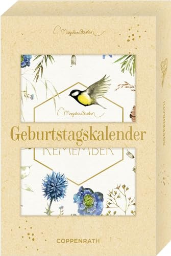 Geburtstagskalender: 12 Karten mit Holzfuß - Natur pur