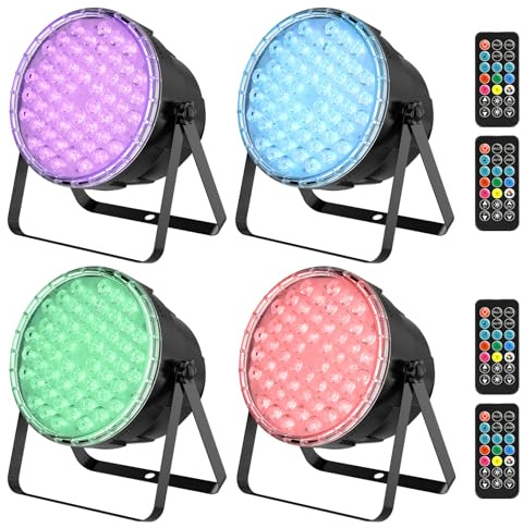 Betopper Par Led 54x3W Luminosité Supérieure 3-en-1 RGB Dj Lumière DMX 4P | Par Projecteur Télécommande, Jeu de Lumière 5 Mode de Contrôle Strobo et Wash DMX pour Fêtes, Concerts, Mariages, Bars