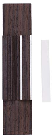 Pont en Bois de Palissandre 4 Cordes avec Selle Acrylique pour Ukulélé, Pièce de Remplacement - Transmission Sonore Optimale, Réglable, Compatible Ukulélé 4 Cordes