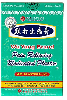 SOLSTICE MEDICINE COMPANY Wu Yang Pain Relieving Medicated Plasters 40 plasters (10 pou Ches *4 plasters per Pouch)