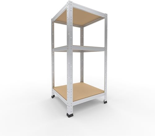 shelfplaza® 100x50x50cm HOME Scaffale metallo per carichi pesanti zincato con 3 ripiani con 175kg capacità di carico/Scaffali in metallo per garage come scaffali per ripostiglio o officina