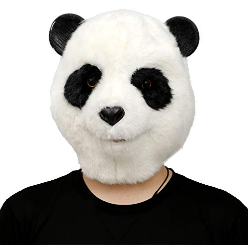 CreepyParty Halloween Kostüm Party Tierkopf Latex Maske Plüsch Panda Karneval Masken
