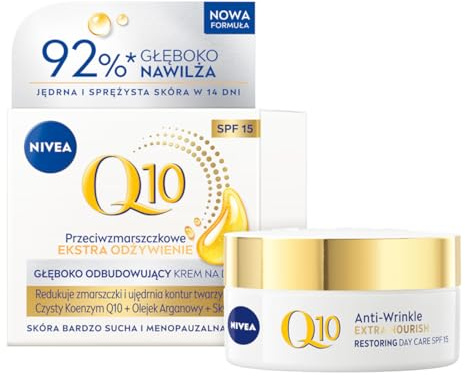 NIVEA Q10 Extra näring återuppbyggande anti-rynk dagkräm SPF 15, 50 ml