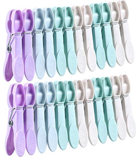 Boao 48 Piezas Pinzas de Tender Ropa Clips de Ropa de Plástico Suave para Hogar Ropa Antiviento (Color Morandi)