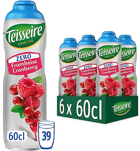 Lote de 6 siropes de frambuesa-arándano Teisseire Zero azúcar