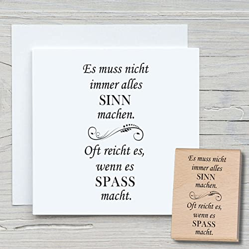 NEWSTAMPS Stempel Es muss nicht immer alles Motivstempel groß aus Holz & Gummi zum Karten basteln, Holzstempel, Sprüche, Spruchstempel, Textstempel, Schrift, Scrapbook, Textilstempel, Deko