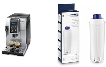 De'Longhi Dinamica, Machine expresso avec broyeur, ECAM 350.35 SB, 2L,Argent et Noir & DLSC002 Filtre à eau