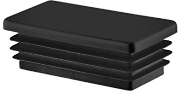 EMFA Lamellenstopfen für Rechteckrohre 60x40 mm Schwarz, 4 Stück | Rechteckstopfen, Rohrstopfen, Endkappen, PE-Kunststoff