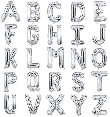 XXL Groß Buchstaben R Ballon Silber Helium Luftballons Riesen Mylar Alphabet Folienballon Jubiläum Babyparty Hochzeit Geburtstag Party Dekoration 100CM(Silber R)