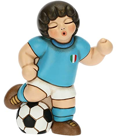 THUN - Bimbo Calciatore Azzurro - Bomboniere, Bomboniere Comunione - Ceramica - 11 cm h