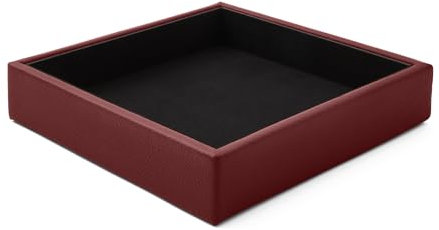 Eglooh - Atena - Taschenleerer aus echtem Leder Bordeaux Rot - Schreibtisch-Organizer mit modernem Design - Ablagefach für Schlüssel, Münzen, Schmuck - cm 16,5 x 16,5 - Made in Italy