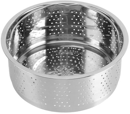 Wifehelper Steam Basket, Stainless Steel Steam Basket with Handle Sugar Removal Rice Cooker Insert Steaming Rack Cookware for Cooking (13.8cm)