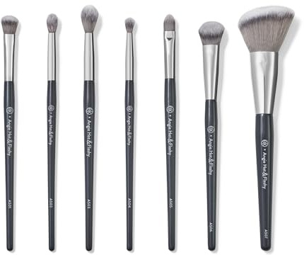 BK BEAUTY Pinsel-Set von Angie, Hot & Flashy, Foundation-Pinsel, für flüssige oder cremige Grundierungen, Concealer, Bronzer, Rouge und Highlighter, 7-teilig