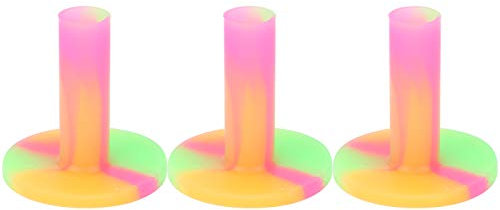 SUNFECILI 3-teiliges Golf-Tees, Rutschfestes Golf-Gummi-Tee-Halter-Set, Farbenfrohes Design, Gummi-Golfschläger-Halter, Übungshilfe für Drinnen und Draußen, Golf-Zubehör, für Driving Range und(54MM)