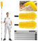 Duscdesp 250cm Gutter Cleaning Tools,Telescopic Gutter Cleaner with 2 Gutter Brush,Gutter Cleaner Tool from The Ground for Cleaning Leaves and Debris(Yellow-B)