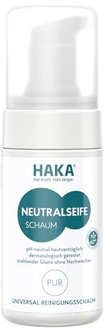 HAKA Neutralseife Schaum, 100 ml, Universalreiniger ohne Wasser, punktuelle Entfernung von Schmutz, für Flecken auf Teppichen, Polstern, Autositze, Gartenmöbel, pH-neutral, hautfreundlich